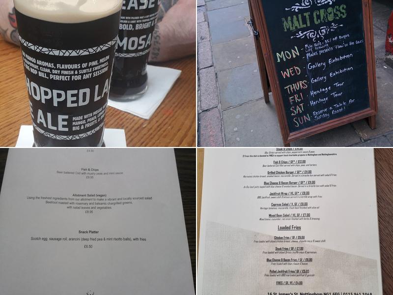 Malt Cross Menu