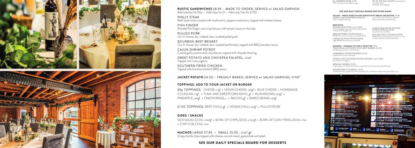 Canalhouse Menu