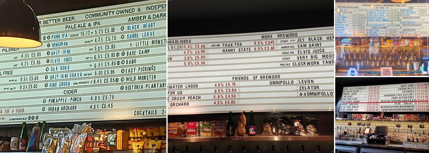 BrewDog Nottingham Menu