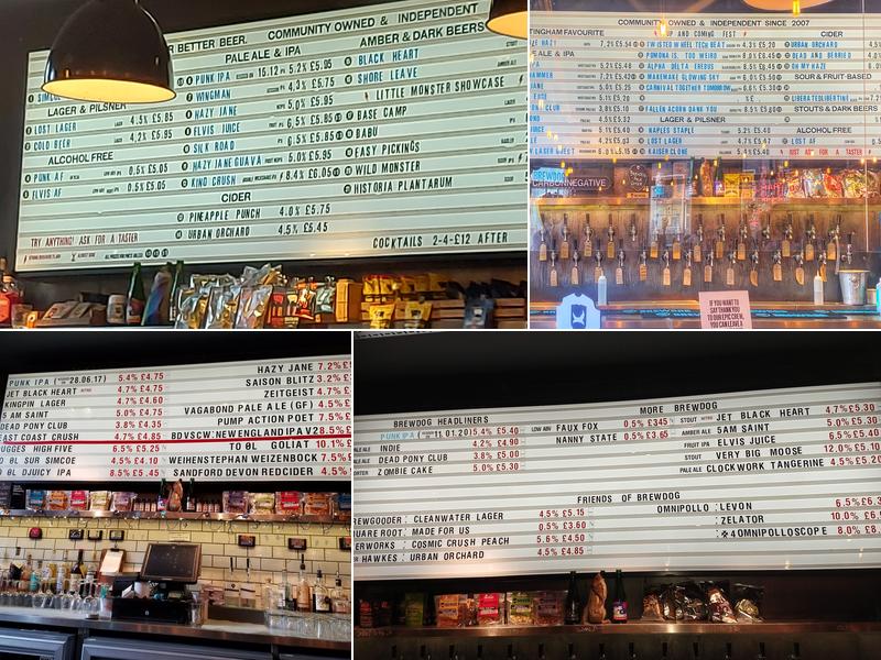 BrewDog Nottingham Menu