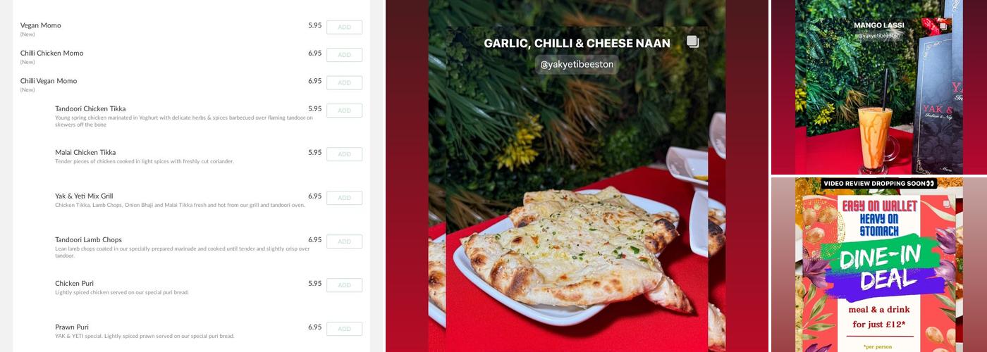Yak & Yeti Menu