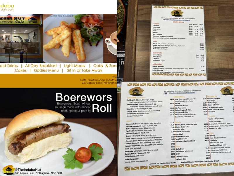 The Indaba Hut Café Menu