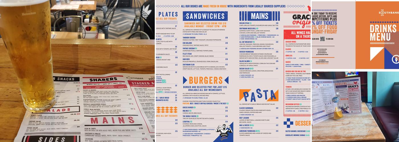 The Southbank Bar - Nottingham City Menu