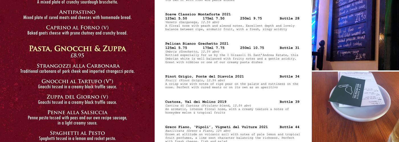 The Pelican Club Menu