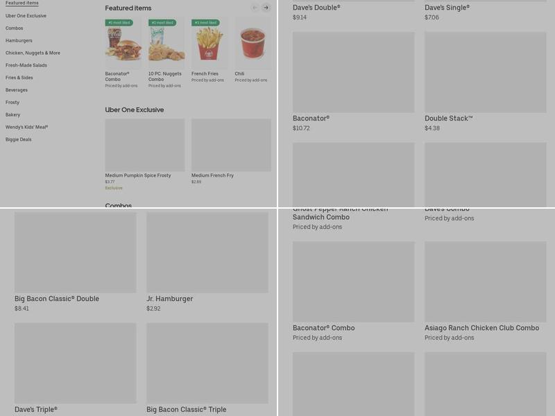 Wendy's Menu