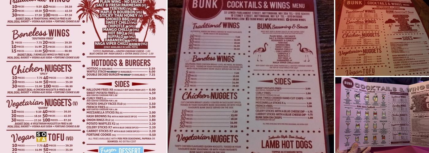 Bunk Menu