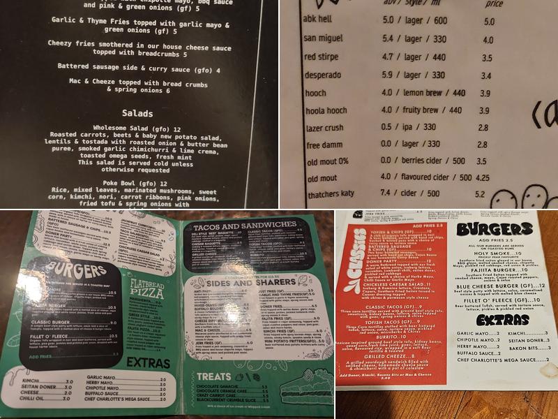 The Golden Fleece Menu