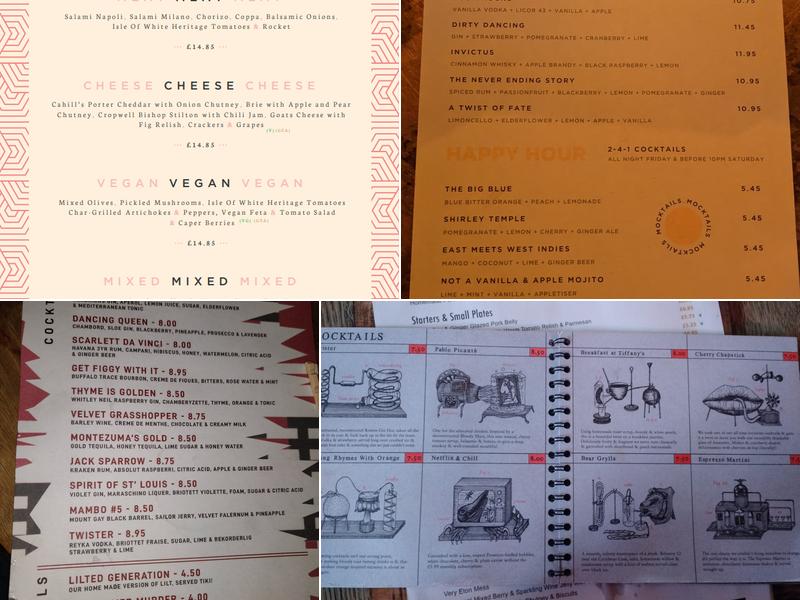 The Hockley Arts Club Menu