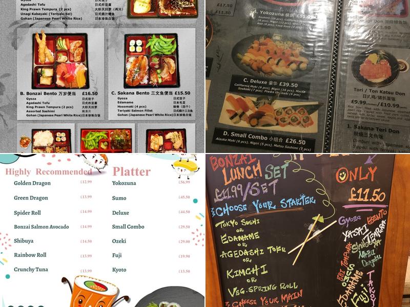 Bonzai Sushi & Noodle Bar Menu