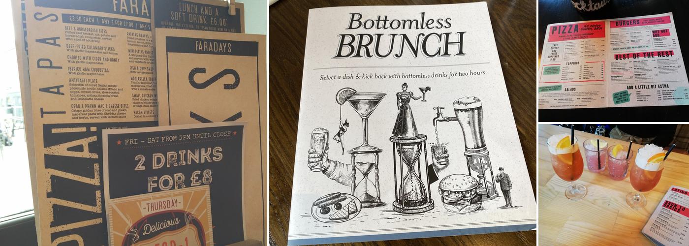 Faradays Nottingham Menu