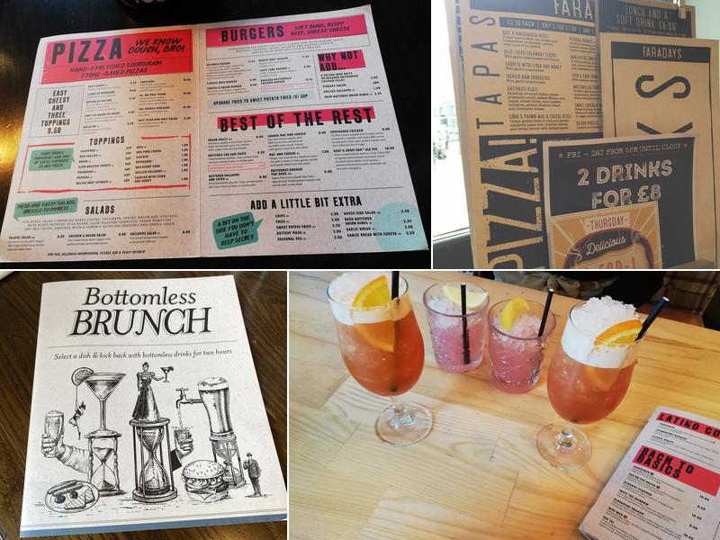 Faradays Nottingham Menu