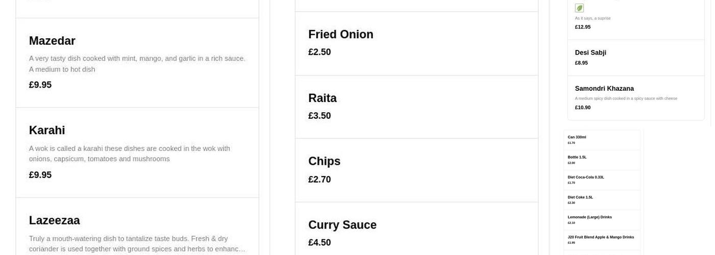 Yaadgaar Restaurant Menu