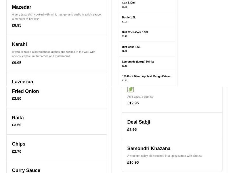 Yaadgaar Restaurant Menu