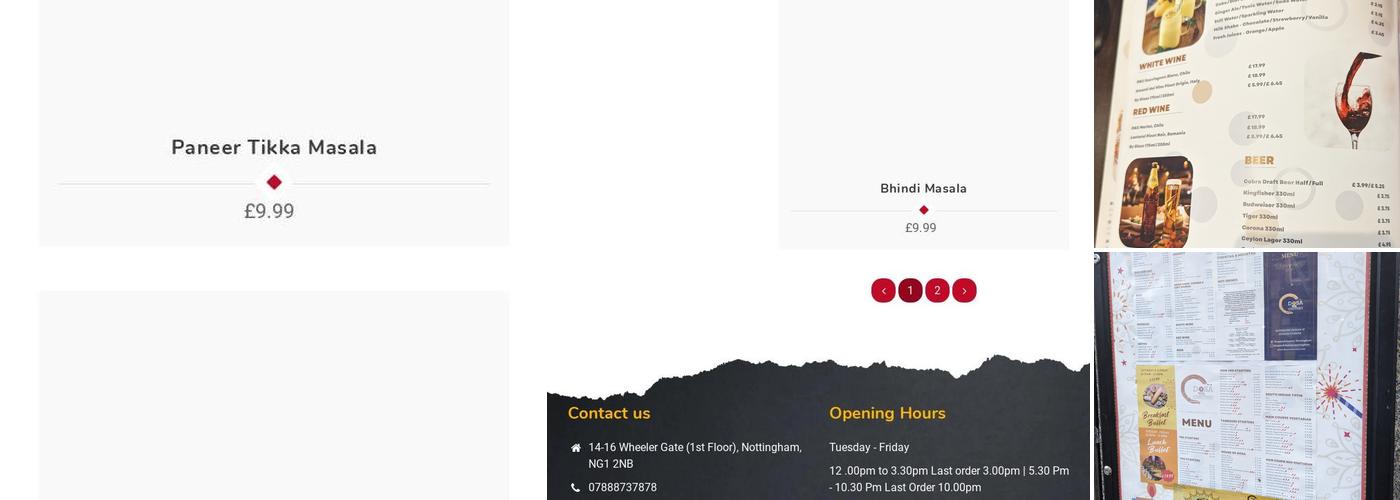 Dosa And Chutney Menu