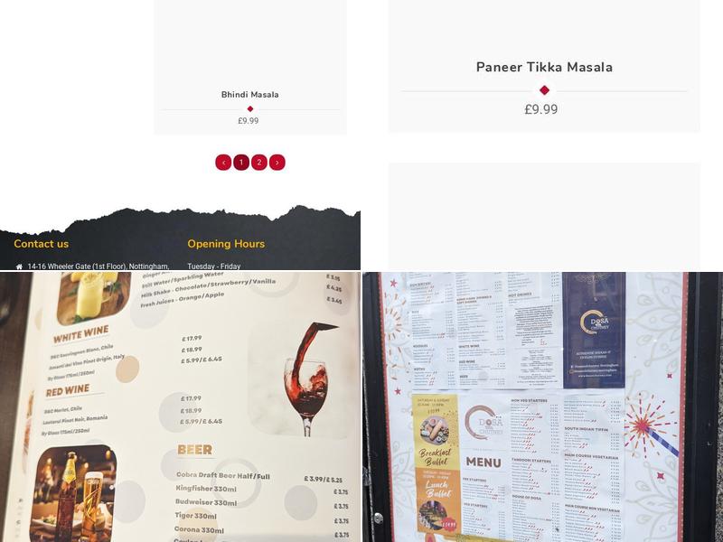 Dosa And Chutney Menu