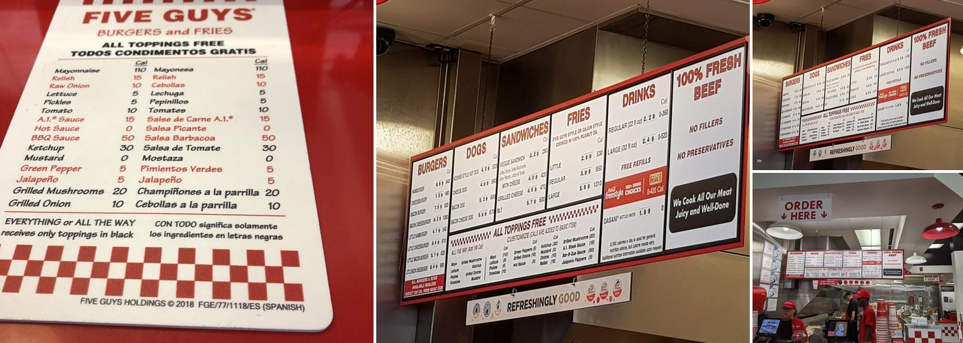Five Guys Menu
