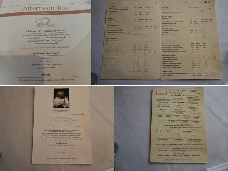 Marco Pierre White Steakhouse Bar & Grill Nottingham Menu