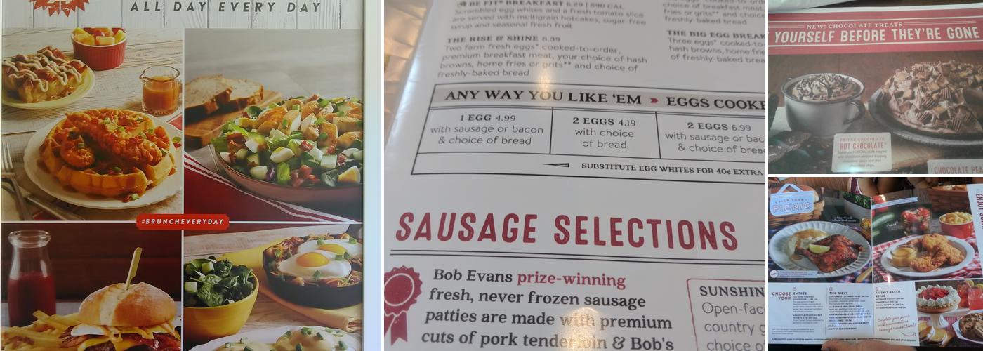 Bob Evans Menu