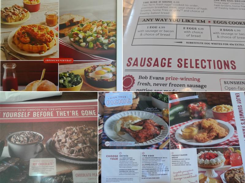 Bob Evans Menu