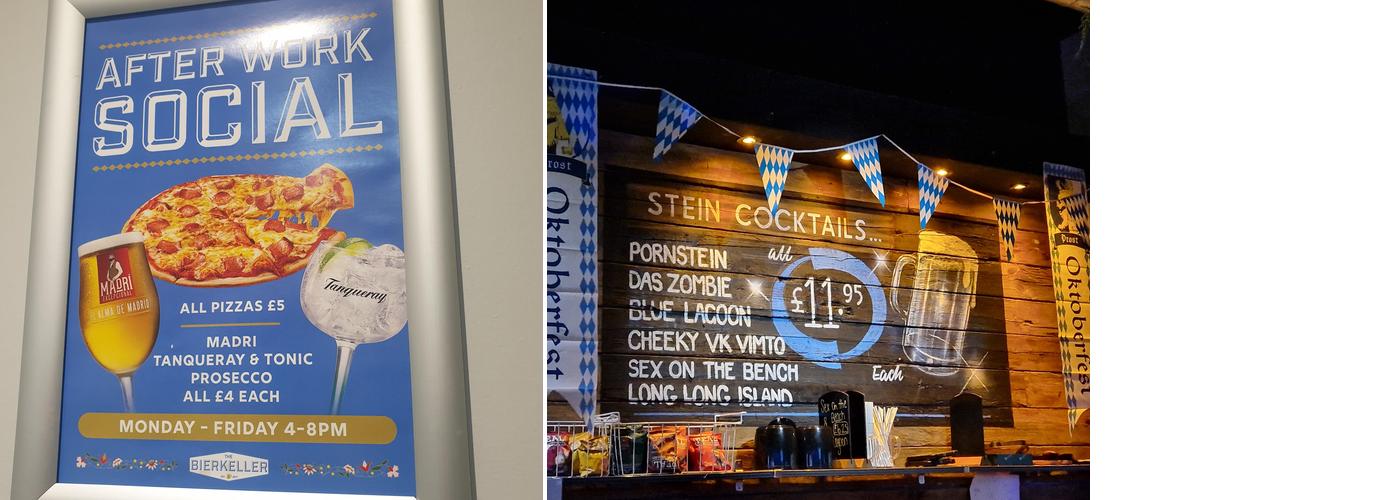 The Bierkeller Nottingham Menu