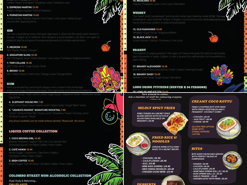 Colombo Street Menu