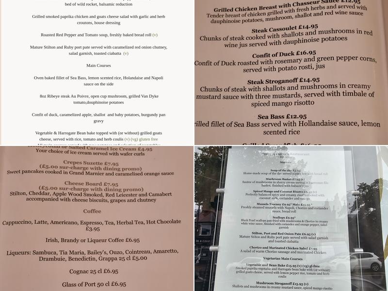 Marc & Daina's Restaurant Menu
