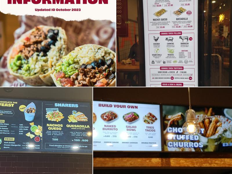 Tortilla Nottingham Victoria Centre Menu