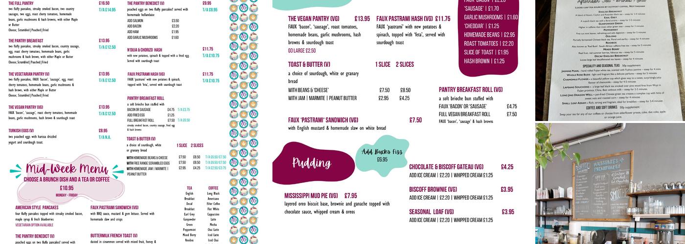The Pudding Pantry Sherwood Menu