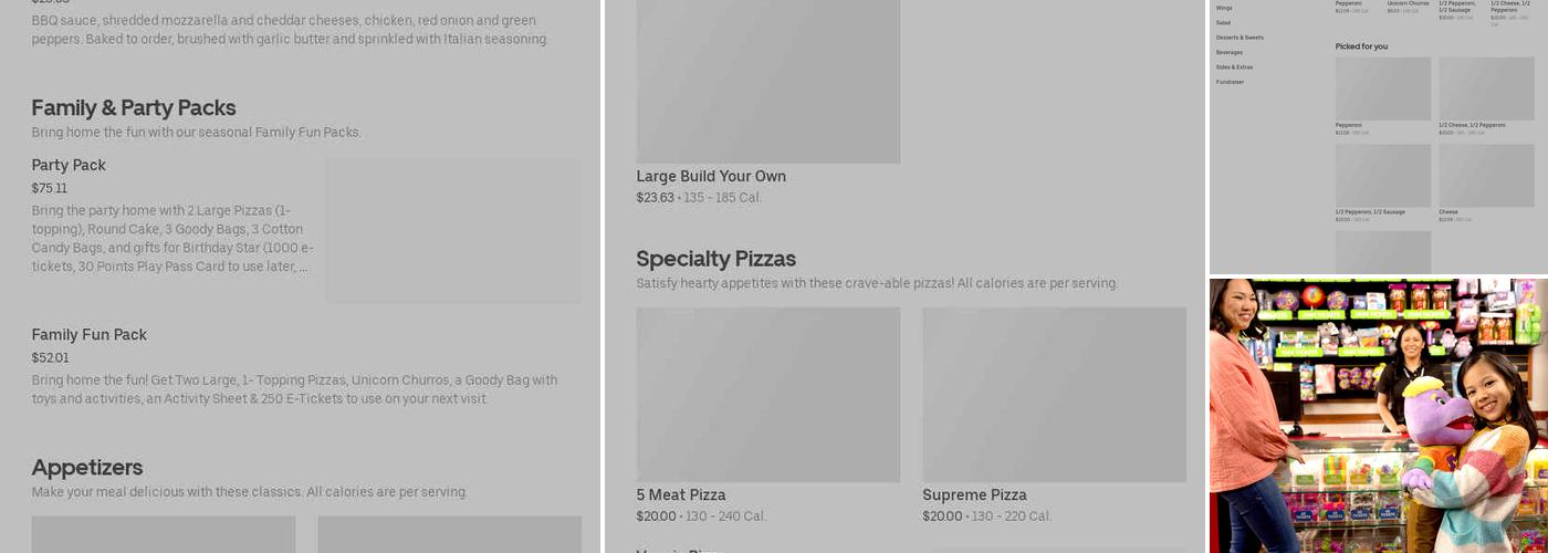 Chuck E. Cheese Menu