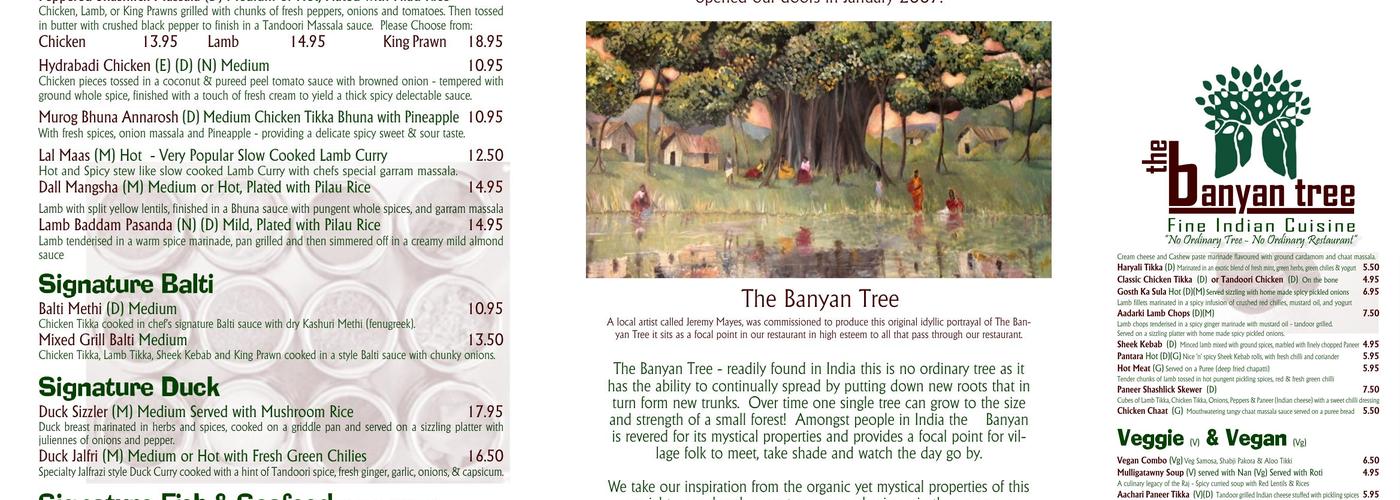 The Banyan Tree Menu