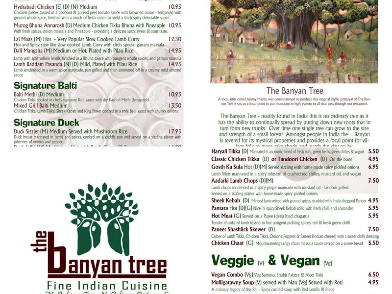 The Banyan Tree Menu