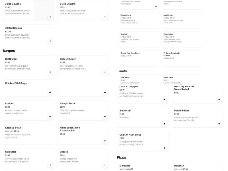 Ruddington Fish Bar Menu
