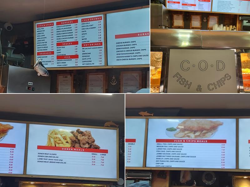 Cod Fish And Chips Menu