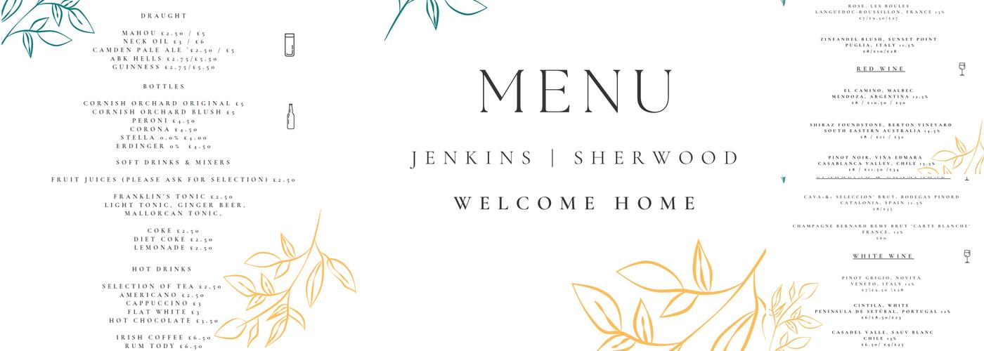 Jenkins Bar Menu