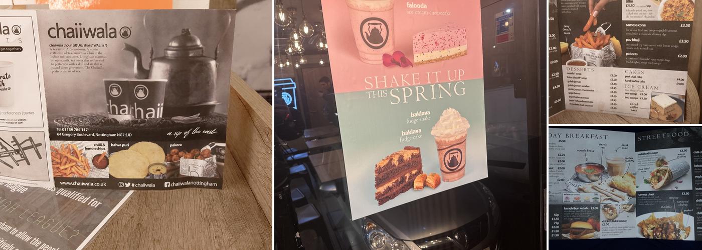 chaiiwala Nottingham Menu