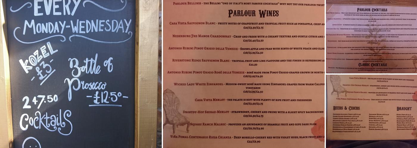 The Parlour Menu