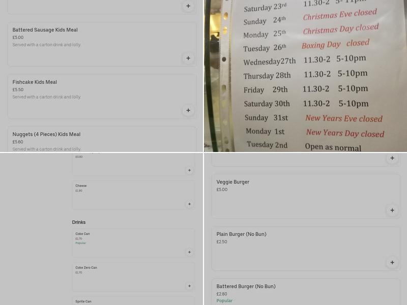 The Priory Fish and Chips Menu