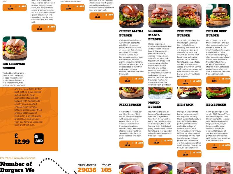 Ohannes Burger Beeston Menu