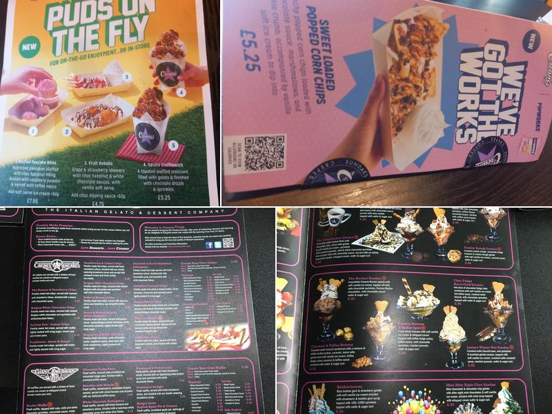 Creams Cafe Nottingham Menu