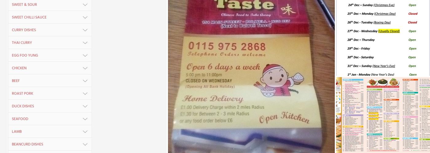 Best Taste Chinese takeaway Menu