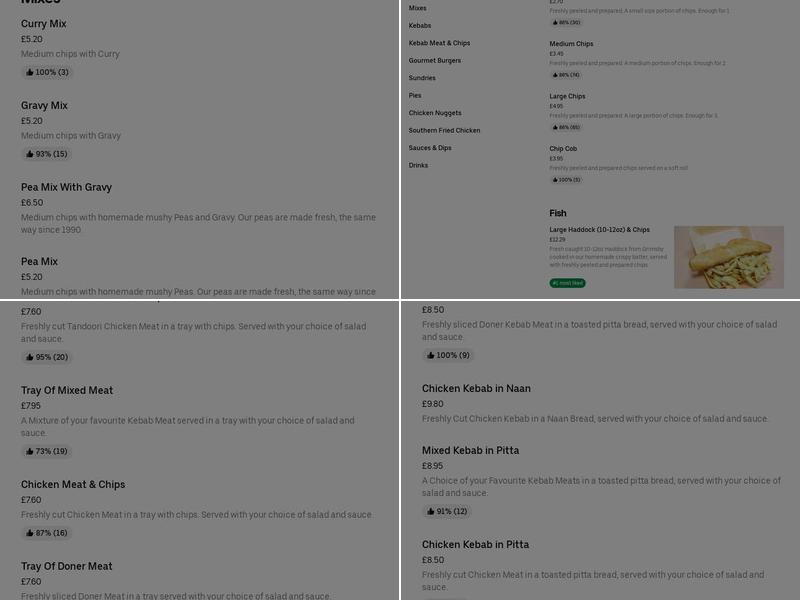 Blue Circle Fish Bar Menu