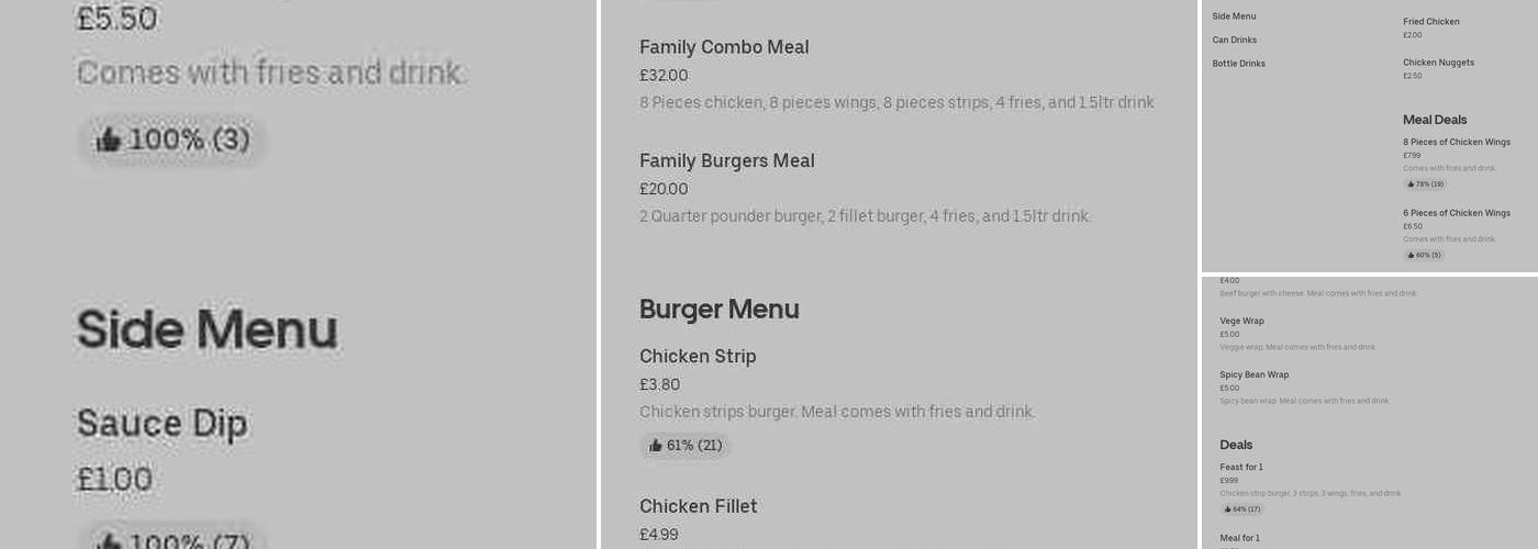 Maryland Chicken Menu