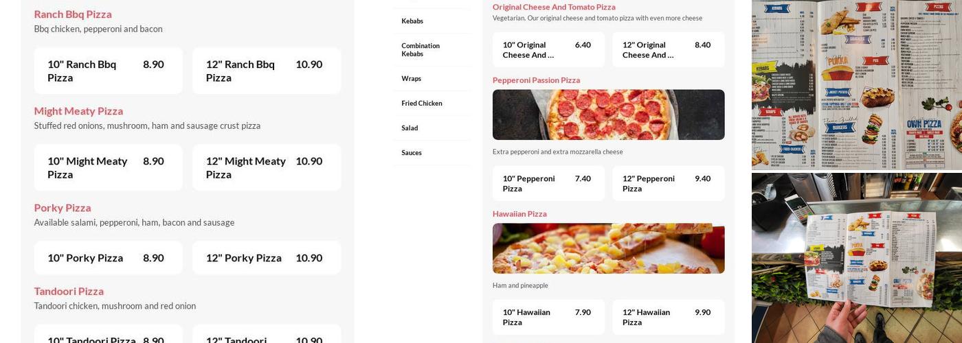 Billys Fish Bar Menu