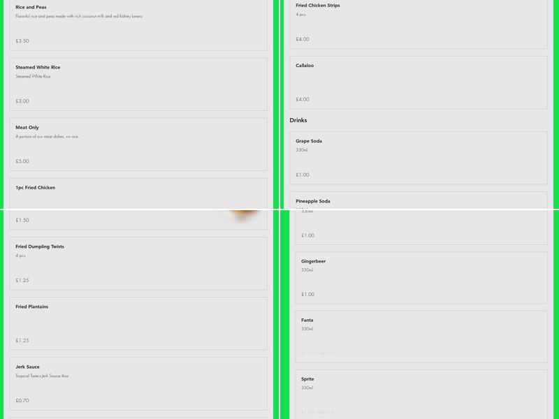 Tropical Taste Caribbean Takeaway Menu