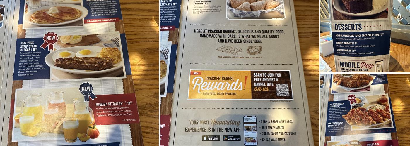 Cracker Barrel Old Country Store Menu