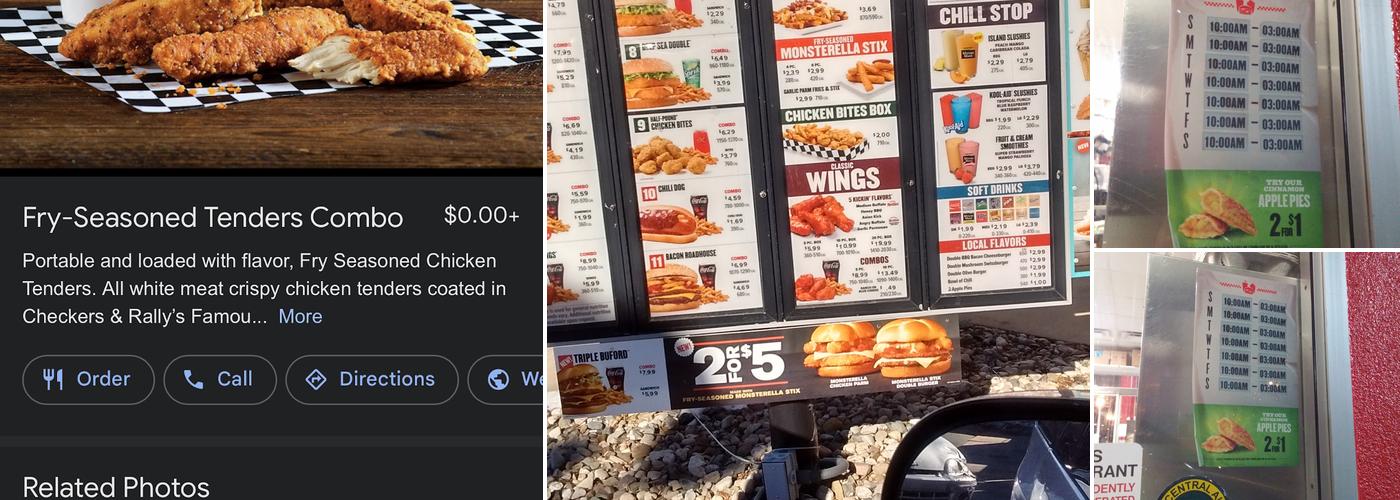 Rally's Menu
