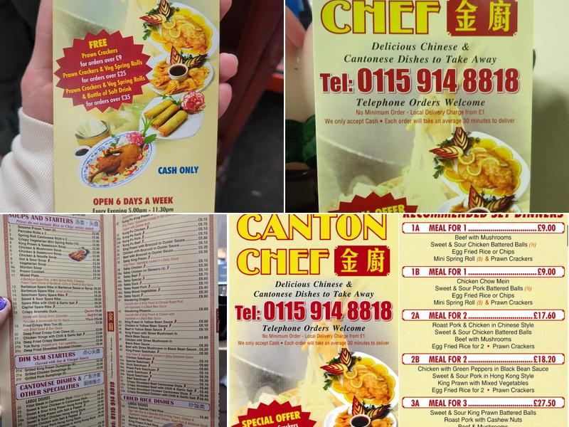 Canton Chef Menu