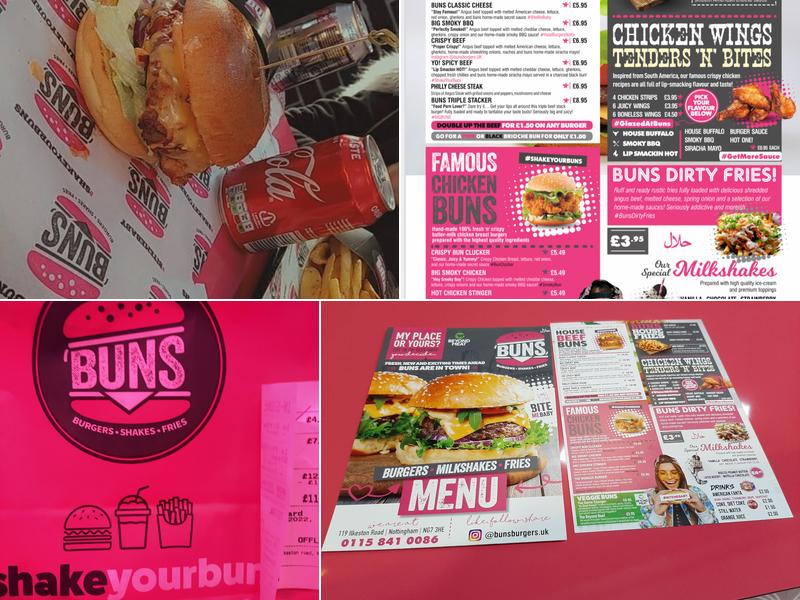 Buns Burgers Lenton Menu