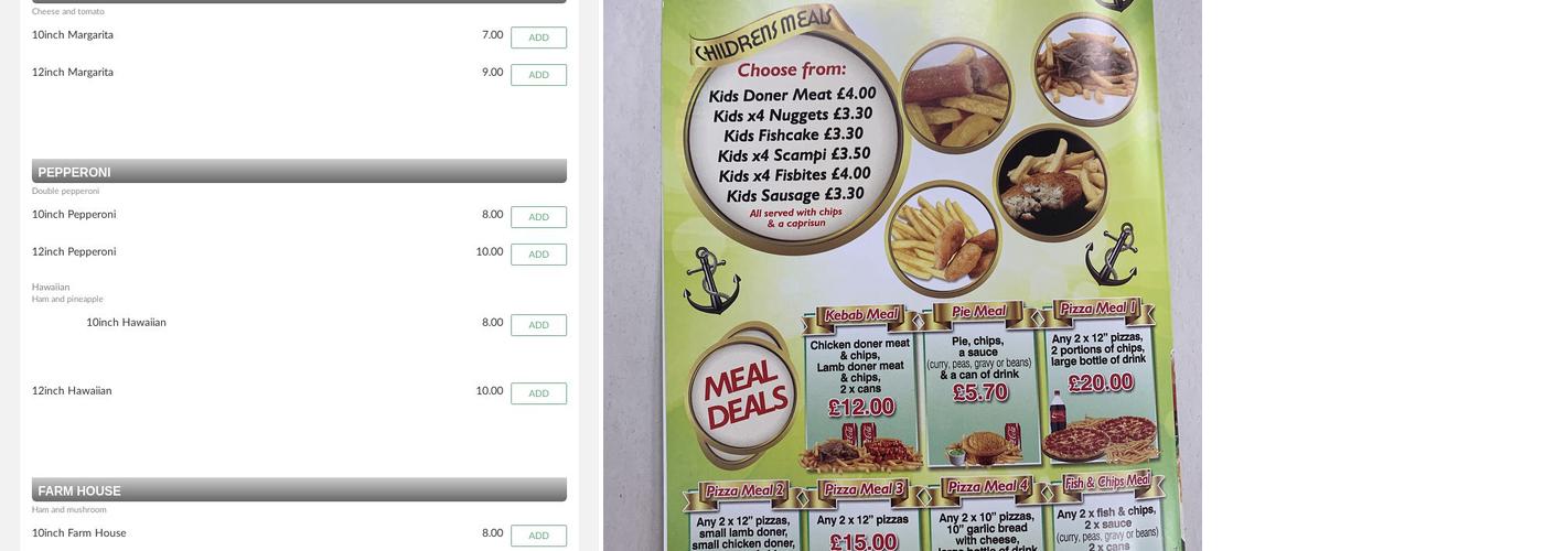 The Anchor Takeaway Menu