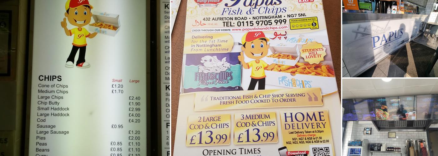 Papus Fish & Chips Menu